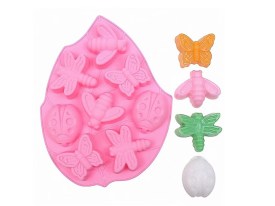 Molde silicona jabones 8 insectos 